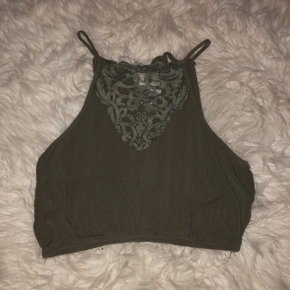 Green crop top